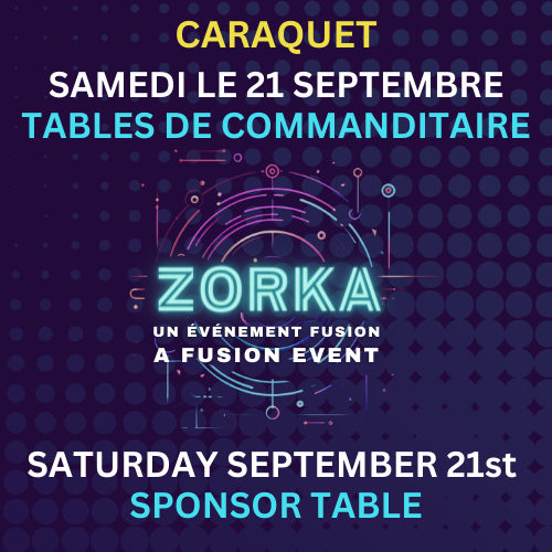 FUSION ZORKA CARAQUET - CARREFOUR DE LA MER - COMMANDITAIRE DE TABLE