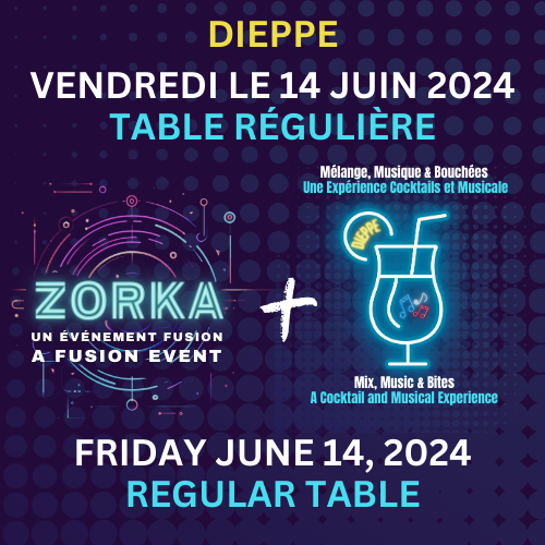 FUSION DIEPPE - UNIPLEX - REGULAR TABLE AND LIVE MUSIC - JUNE 14 2024